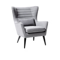 Fauteuil moderne en tissu gris avec coussin