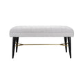 Ottoman moderne en tissu avec pieds noirs et support doré