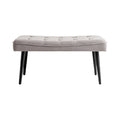 Pouf contemporain en tissu avec pieds en bois noir