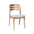 Chaise en bois avec dossier ajouré et assise rembourrée